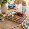 Lava Rock & Wood Serving Tray