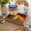Lava Rock & Wood Serving Tray