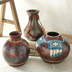 Sky Feathers Clay Pottery Vase - OVERSTOCK