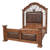 Monterrey Tooled Leather & Scrollwork Bed - King