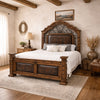 Monterrey Tooled Leather & Scrollwork Bed - Queen