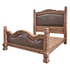 Guadalajara Carved Wood & Leather Bed - King