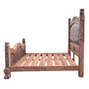 Guadalajara Carved Wood & Leather Bed - King