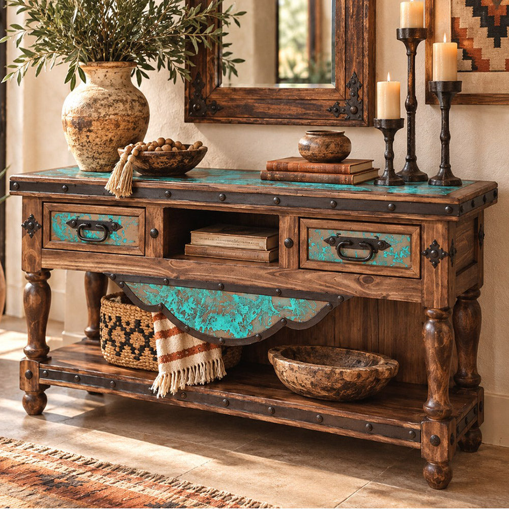 Copper Canyon Turquoise Console Table