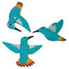 Mosaic Turquoise Hummingbird Wall Decor - Set of 3
