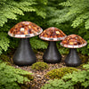 Mosaic Glass & Clay Mushrooms - Set of 3