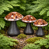 Mosaic Glass & Clay Mushrooms - Set of 3
