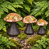 Mosaic Glass & Clay Mushrooms - Set of 3
