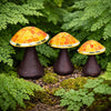 Mosaic Glass & Clay Mushrooms - Set of 3
