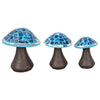 Mosaic Glass & Clay Mushrooms - Set of 3