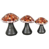 Mosaic Glass & Clay Mushrooms - Set of 3