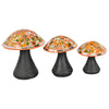 Mosaic Glass & Clay Mushrooms - Set of 3