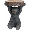 Black Bear Slice Sculpture Accent Table