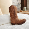 Cowboy Boot Shaped Hooked Pillow
