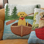 Canoeing Dog Hooked Pillow - OUT OF STOCK UNTIL 09/02/2026
