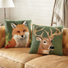 Forest Fox Hooked Wool Pillow
