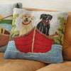 Canoe Dogs Hooked Pillow