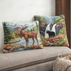 Enchanted Forest Hooked Wool Bear Pillow