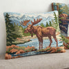 Enchanted Forest Hooked Wool Moose Pillow