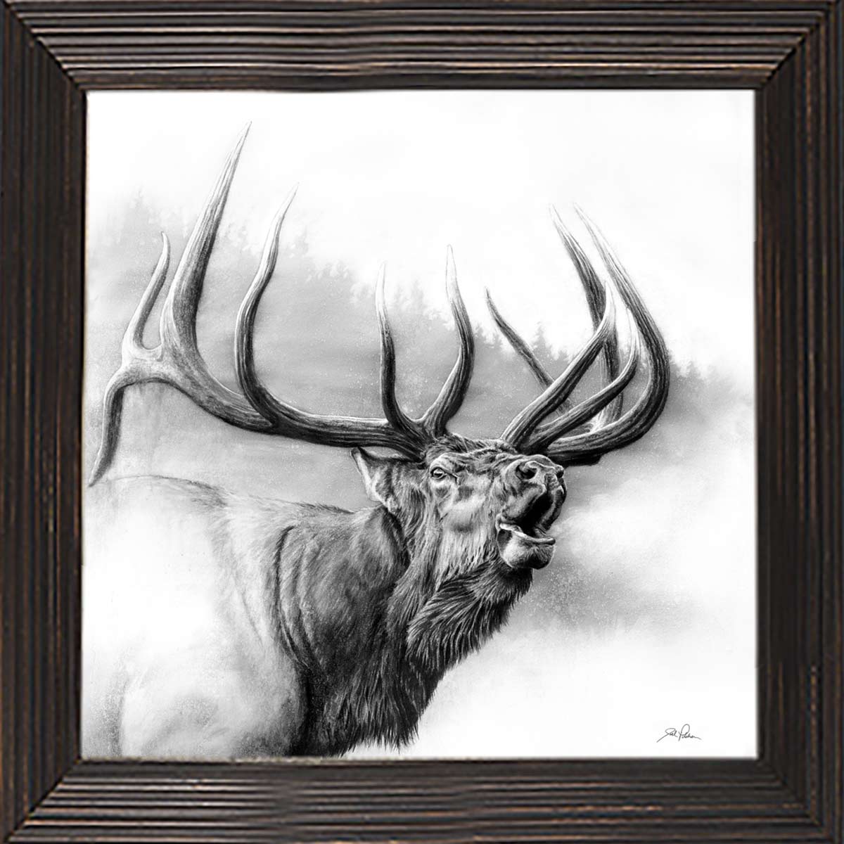 Misty Call Framed Canvas