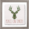 Plaid Deer Peace Framed Wall Art
