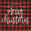 Merry Christmas Plaid Wall Art