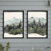 Serene Forest Watercolor Wall Art - 1