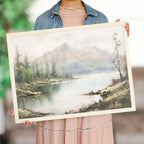 Tranquil Lake Watercolor Framed Wall Art - OVERSTOCK