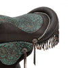 Canyon Ranch Tooled Leather Saddle Barstool - Turquoise