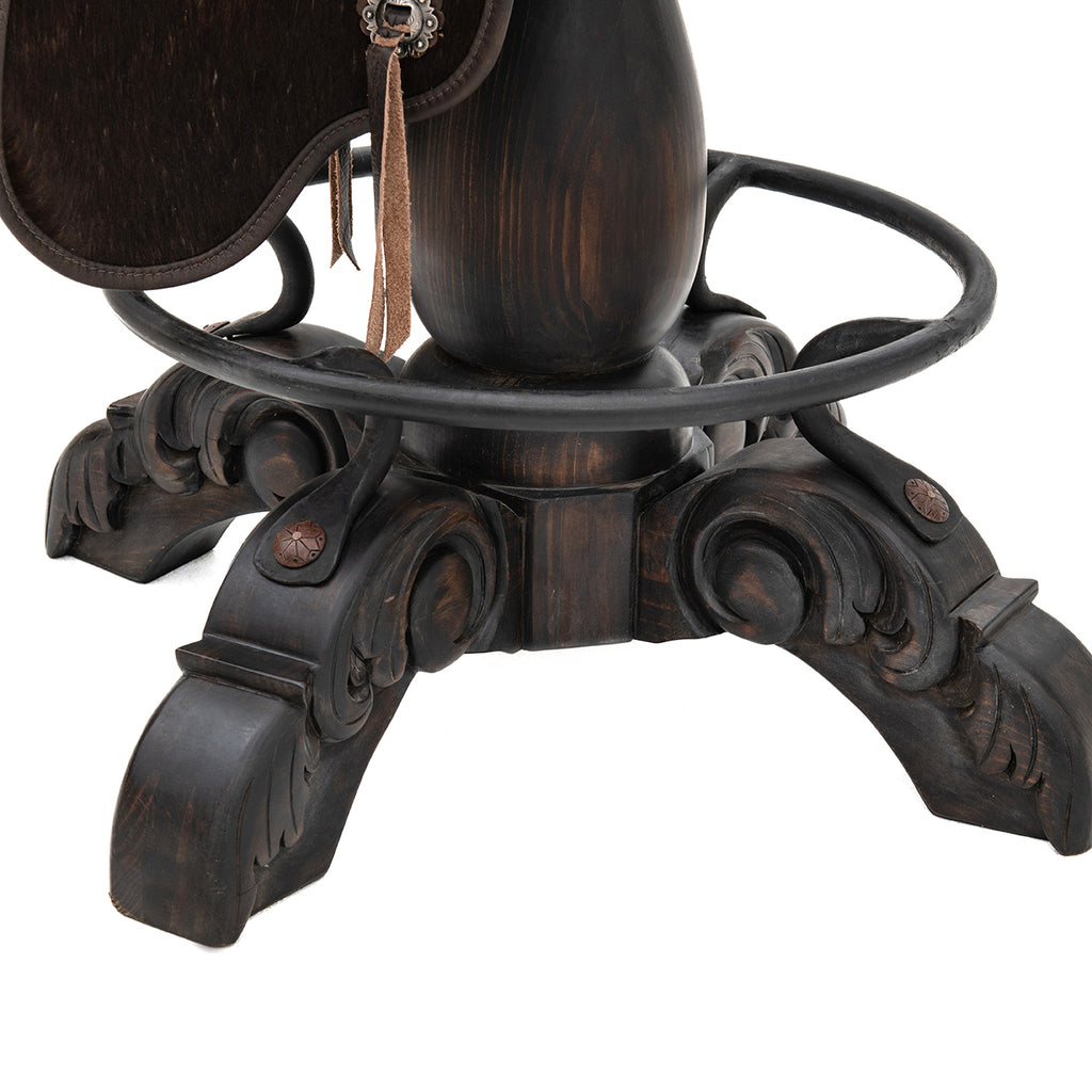 Canyon Ranch Tooled Leather Saddle Barstool - Turquoise