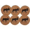 Stenciled Moose on the Loose Coasters - Set of 6