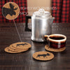 Stenciled Moose on the Loose Coasters - Set of 6