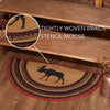 Stenciled Moose on the Loose Half-Round Rug