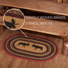 Stenciled Moose on the Loose Oval Rug