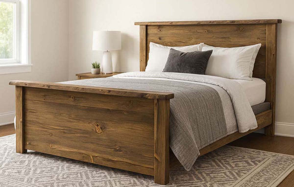 Denton Rough Sawn Bed with Live Edge Accents