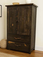 Lima Live Edge Armoire - Jacobean Stain