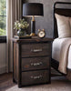 Fort Worth 3 Drawer Nightstand with Forged Iron Accents