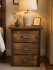 Fort Worth 3 Drawer Nightstand with Forged Iron Accents