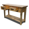 Blackstone Rough Sawn 4 Foot Console Table with Shelf