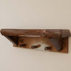 Collins Live Edge American Stain Wall Shelf with Pegs