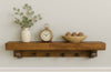 Collins Live Edge American Stain Wall Shelf with Pegs