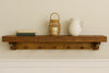 Collins Live Edge American Stain Wall Shelf with Pegs