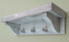 Collins Rough Cut Rustic White Wall Shelf with Pegs