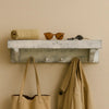 Collins Rough Cut Rustic White Wall Shelf with Pegs
