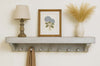 Collins Rough Cut Rustic White Wall Shelf with Pegs