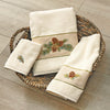 Woodland Embroidered Pinecones Wash Cloth - Cream