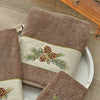 Woodland Embroidered Pinecones Bath Towel - Latte