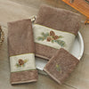 Woodland Embroidered Pinecones Wash Cloth - Latte