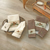 Woodland Embroidered Pinecones Wash Cloth - Latte