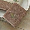 Woodland Embroidered Pinecones Wash Cloth - Latte